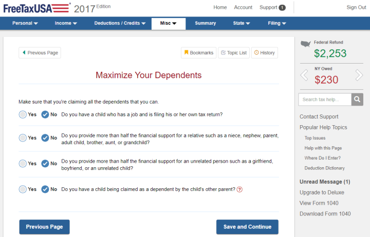 Refund Maximization Regarding Dependents