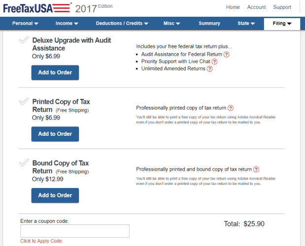 Additional Services for FreeTaxUSA Users