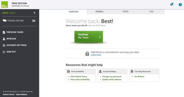 The Homepage of H&R Block