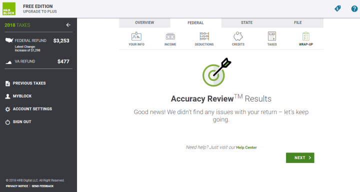 accuracy review report h&r block