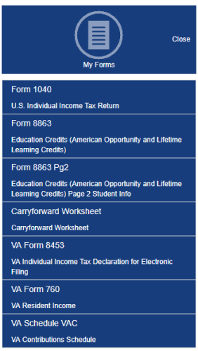 List of Filled Forms in Liberty Tax
