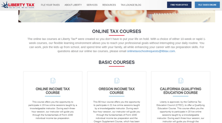 Courses for Liberty Tax Clients