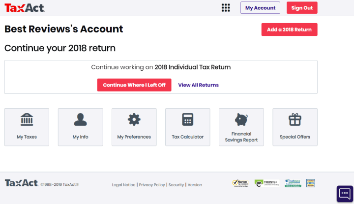 TaxAct Account