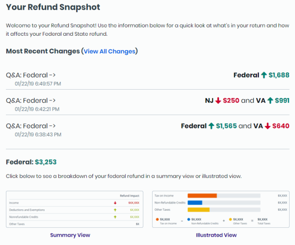 Account Activity Log in Refund Snapshot