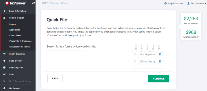 The Quick File Feature in TaxSlayer